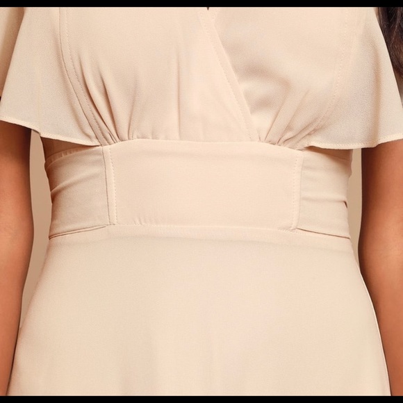 Dearly Loved Cream Flutter Sleeve Maxi Dress - Picture 6 of 8